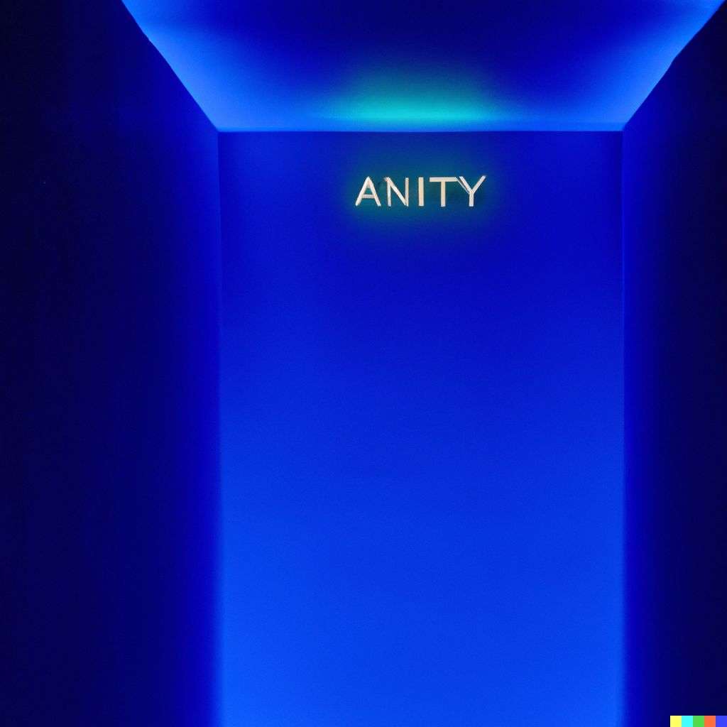 a representation of anxiety in a light installation by James Turrell, photograph
